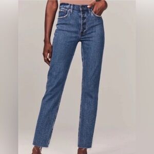 Abercrombie NWT Curve Love Mom High Rise Exposed Button‎ Fly Jean Size 28/6R
